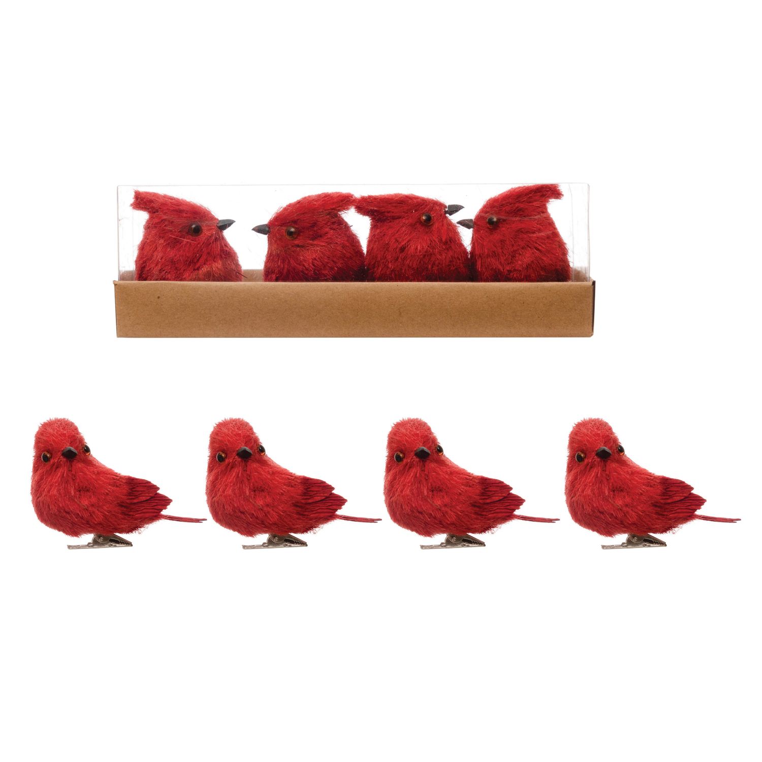 Clip on Ornament Sisal cardinal
