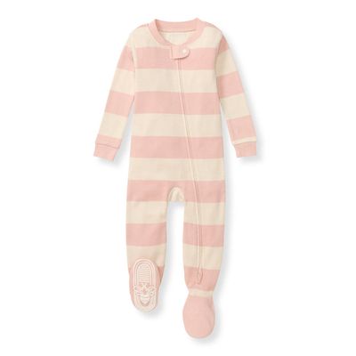 Rugby Stripe Organic Cotton Sleeper - Pink Sand