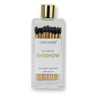 In Case of Shitshow Matches - Glass Bottle Matchsticks - Black