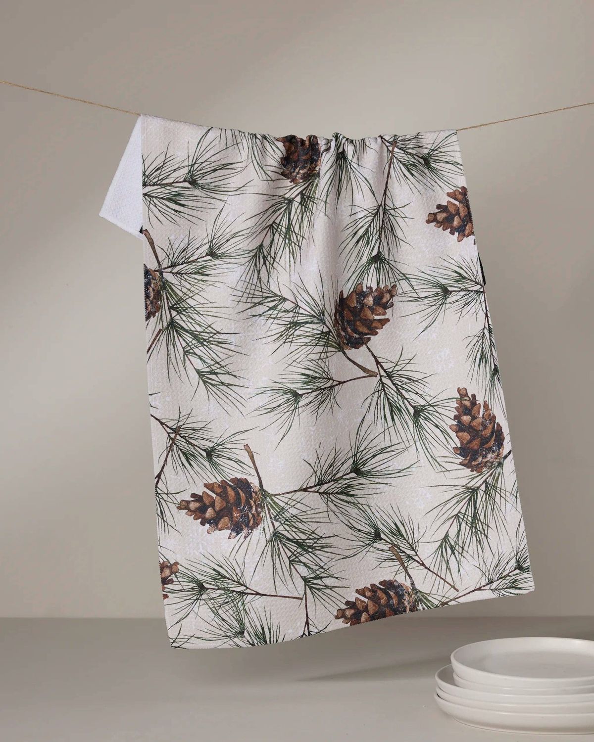 Evergreen Frost Tea Towel