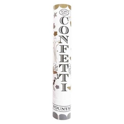 Confetti Fountain Gold White &amp; Silver