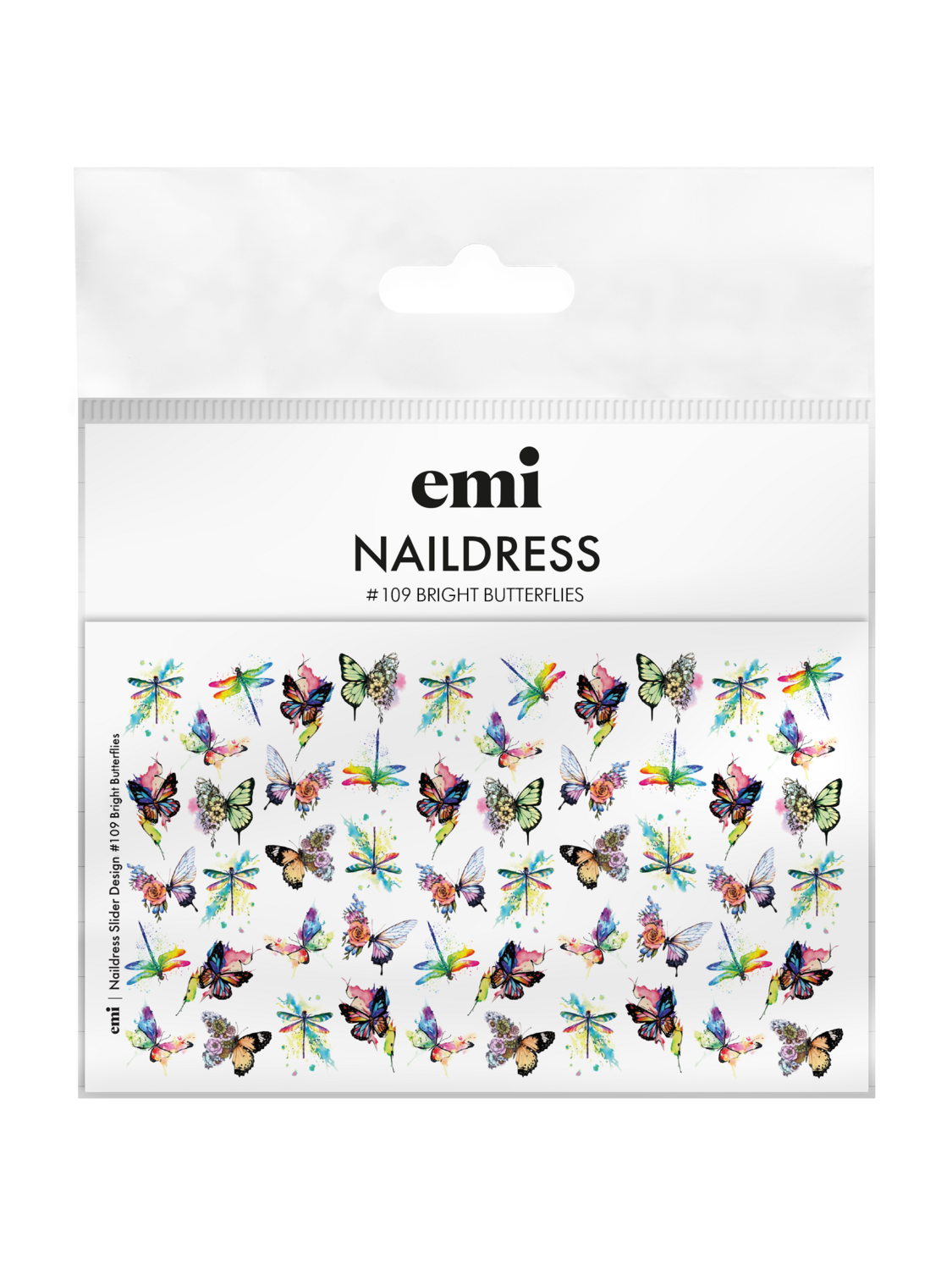 Naildress Slider Design #109 Bright Butterflies