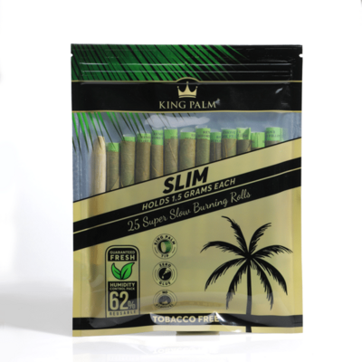 King Palm - 25 Slim Rolls - Organic Pre-Rolled Wraps