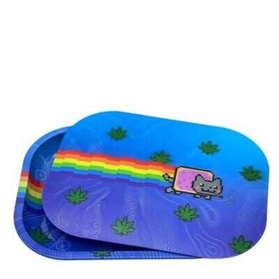 Rolling Tray Magnetic Cover - Holographic “Nyan Cat” 🌈