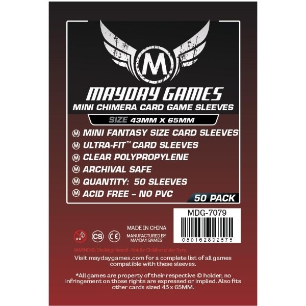 Mayday Games - Funda protectora para cartas Mini Chimera de 43mm x 65mm