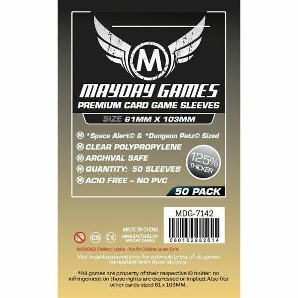 Mayday Games - Funda protectora "Space Alert" & "Dungeon Petz" para cartas de 61mm x 103mm