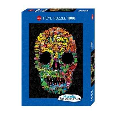 Heye - Jon Burgerman: Pens are my friends - Doodle Skull - 1000 piezas