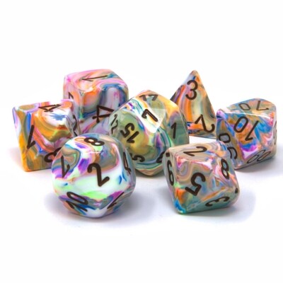 Chessex - Set de 7 dados poliédricos Festive™ Vibrante/Marrón