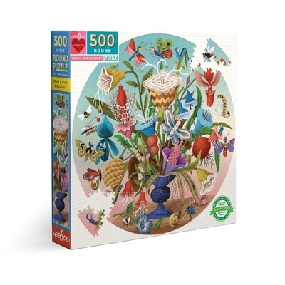 eeBoo - Crazy Bug Bouquet - rompecabezas redondo - 500 piezas