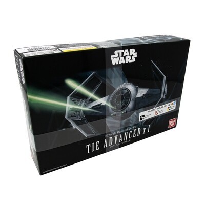 Bandai Hobby - Star Wars: 1/72 Tie Advanced x 1 Model Kit Bandai Hobby - Star Wars: 1/72 Tie Advanced x 1 Model Kit