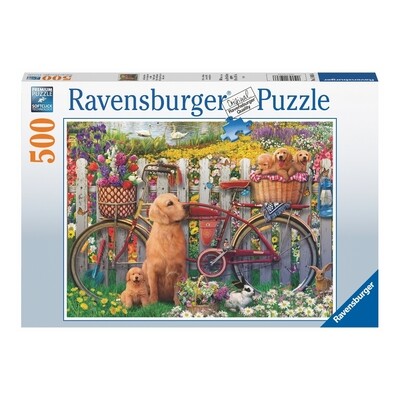 Ravensburger - Cute dogs in the garden 500 piezas