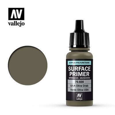 Vallejo - Surface Primer - Color: Verde Oliva USA