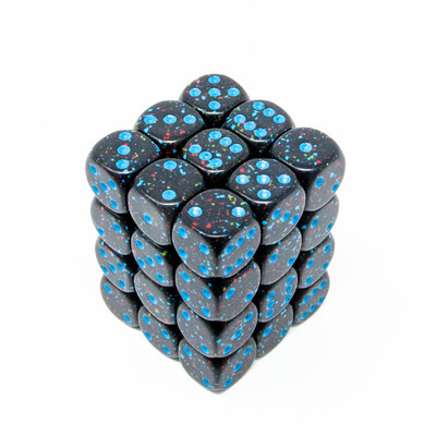 Chessex - Set de 36 dados D6 de 12mm Moteado Blue Stars™