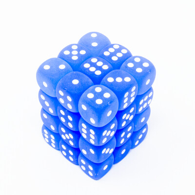 Chessex - Set de 36 dados D6 de 12mm Frosted™ Azul/Blanco