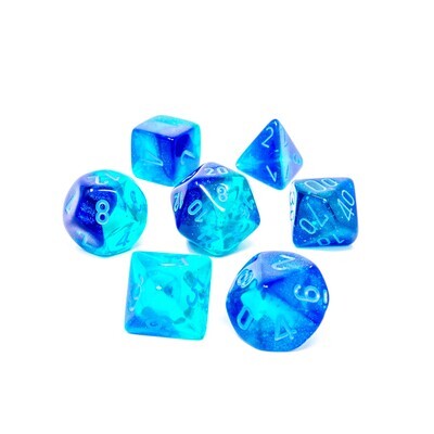 Chessex - Set de 7 dados poliédricos Gemini® Azul-Azul/Celeste Luminary™