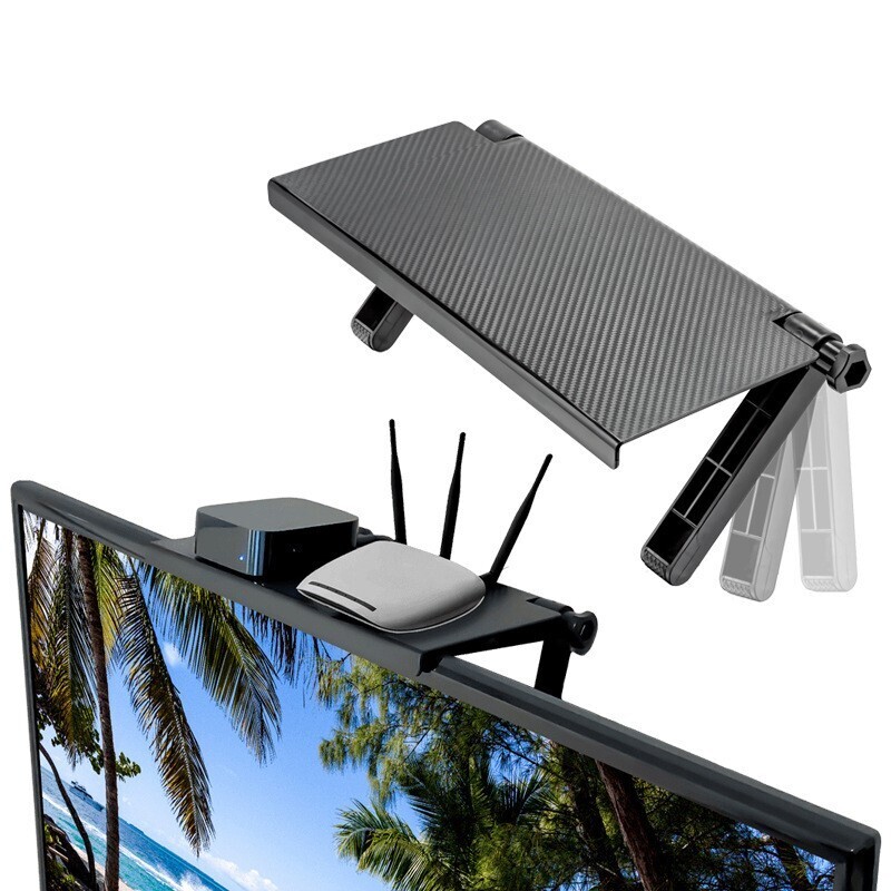 Rack TV Monitor Organizer Screen Top Storage Shelf Holder