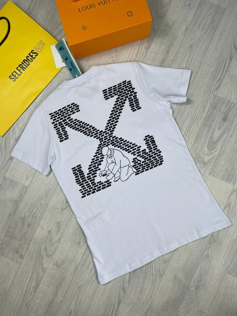 Off-White Men Women Brick Arrow Slim Replica X Tshirts Clothes T Shirt Men's Women's Short Sleeves Reps Top Shirts Clothing Fake T-shirts First Copy Tee Rep Tshirt Black Cheap T-shirt Sale UK