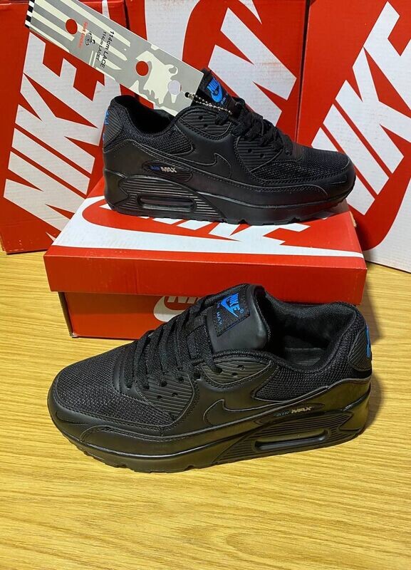 Nike Air Max 90s Black Laser Blue Men's Sneakers Nike Men's Trainers Trainer 90s 90's 1:1 Black Laser Blue Nikes Air Max 90 Men Mens Rep Replica Shoes Fake Man Mans Duplicate Sneakers First Copy Cheap Sneaker Sale UK Reps MAX.90 Air.Max DC4116-002 AAA Best AM90 AM90's
