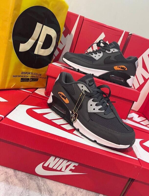 Nike Men's Trainers Trainer 90s 90's 1:1 Black Grey Orange	Nikes Air Max 90 Men Mens Rep Replica Shoes Fake Man Mans Duplicate Sneakers First Copy Cheap Sneaker Sale UK Reps MAX.90 Air.Max DR5642-001 3D Swoosh AAA Best