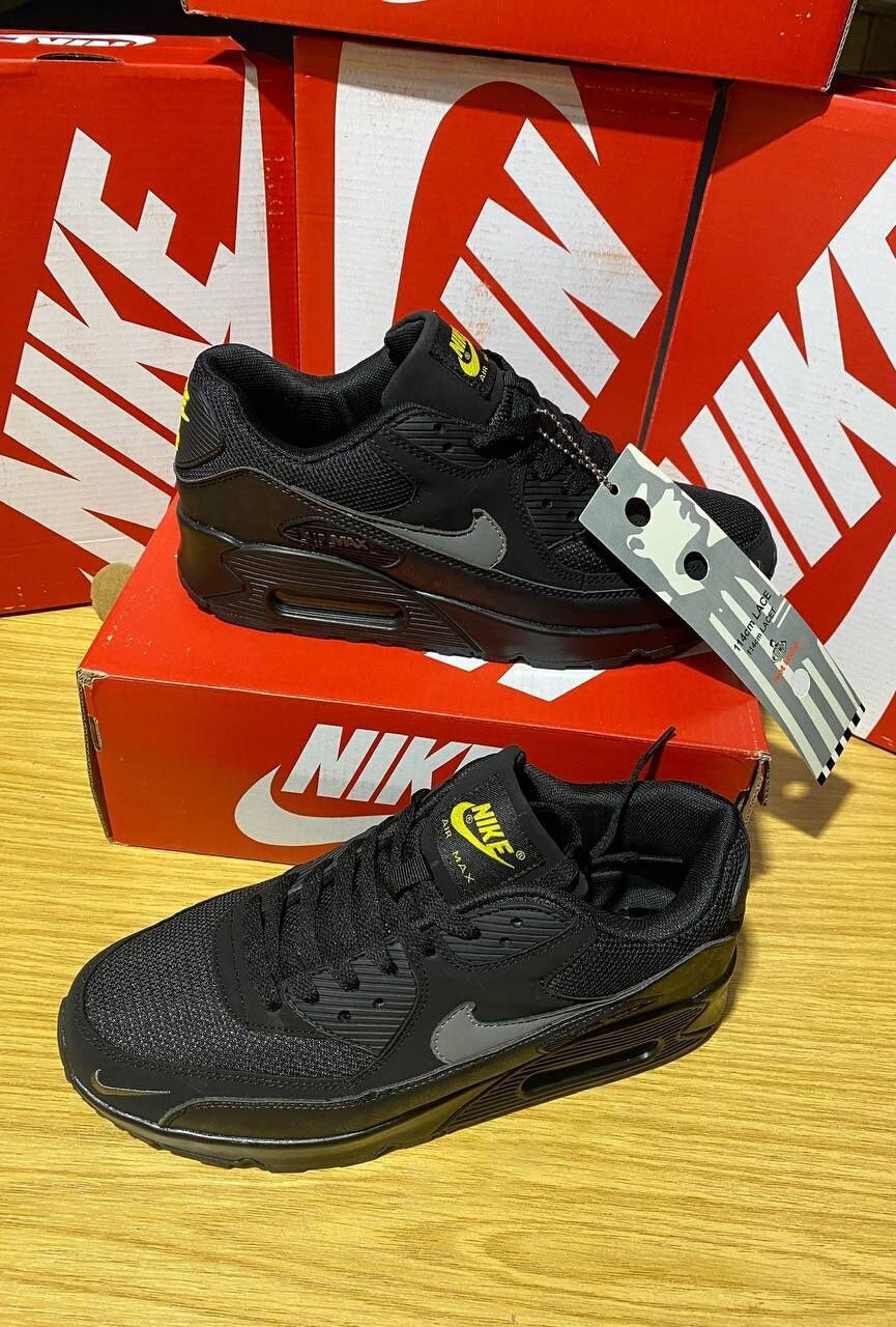 Nike Men's Trainers Trainer 90s 90's 1:1 Strike Metallic Cool 	Nikes Air Max 90 Men Mens Rep Replica Shoes Fake Man Mans Duplicate Sneakers First Copy Cheap Sneaker Sale UK Reps MAX.90 Air.Max DO6706-001 Black Yellow Grey 