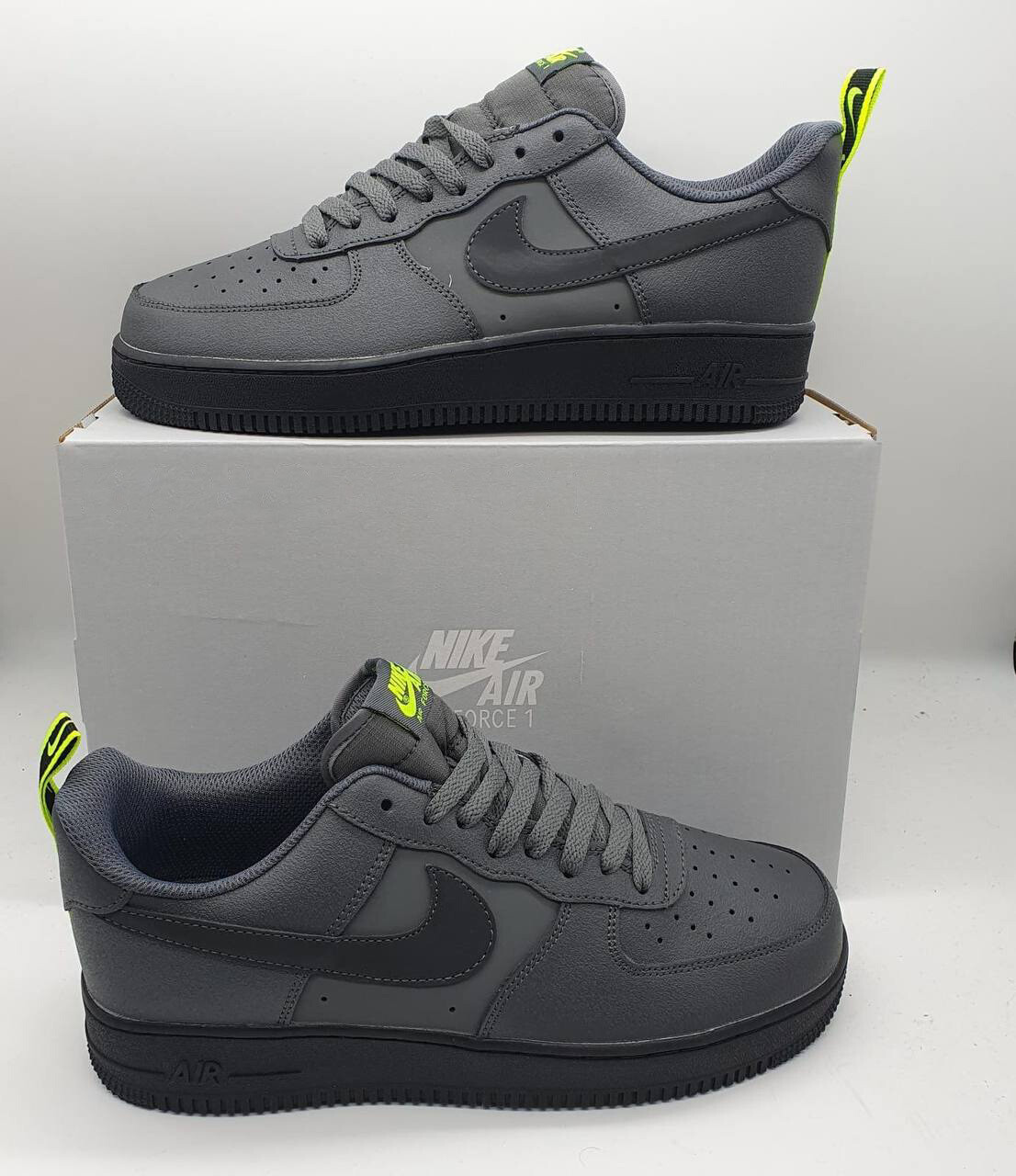 Nike Air Force 1 Low '07 Iron Grey Volt Black Men Trainers Airforce1 One Reps Man Mans Men's Mens Boys Logo Rep Fake Cheap AAA First Copy Shoe Sneakers Trainer Airforce 1'07 Shoes Running Sport LV8 Reflective 07 Replica