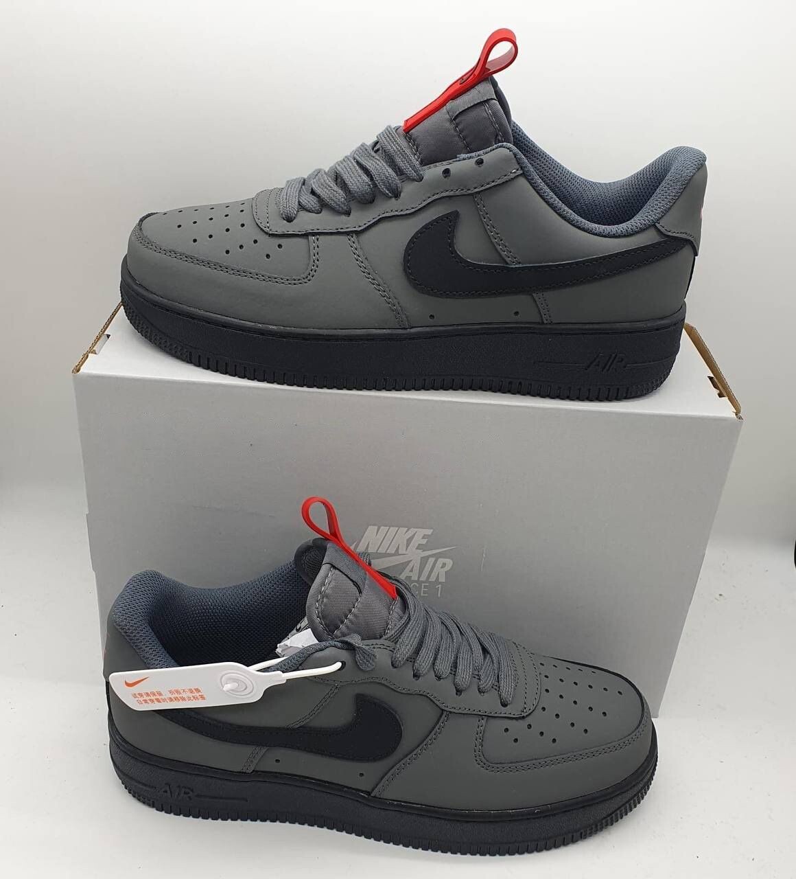 Nike Shoes Air Force 1 Grey Red Sneakers
