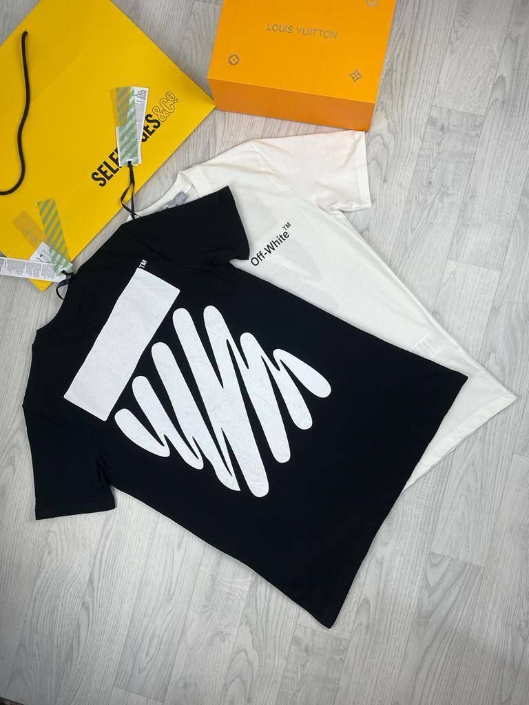Off -White Men Women Tshirts Replica Waive Diag Reps T-shirts Men's Women's Wave Arrows Speed Bump T Shirt Black Off White Slim Tshirt Fake Rep  First Copy Diagonal T-shirt Cheap Tee Shirts Sale UK