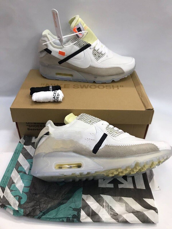 Nike X Off White Air Max 90s Ice White Men The Ten Sneakers