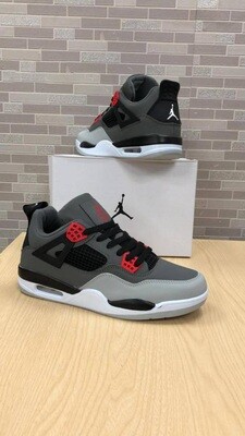 Nike Air Jordan 4 Retro Infrared IV Women's Black Grey Rep Trainers Sale UK Reps Replica Woman 4s Womans Women Girls Brand Logo AAA Cheap First Copy Shoe Sneaker Sneakers Trainer Air4 Jordan4 Basketbal Nikes Womens Jordans Duplicate