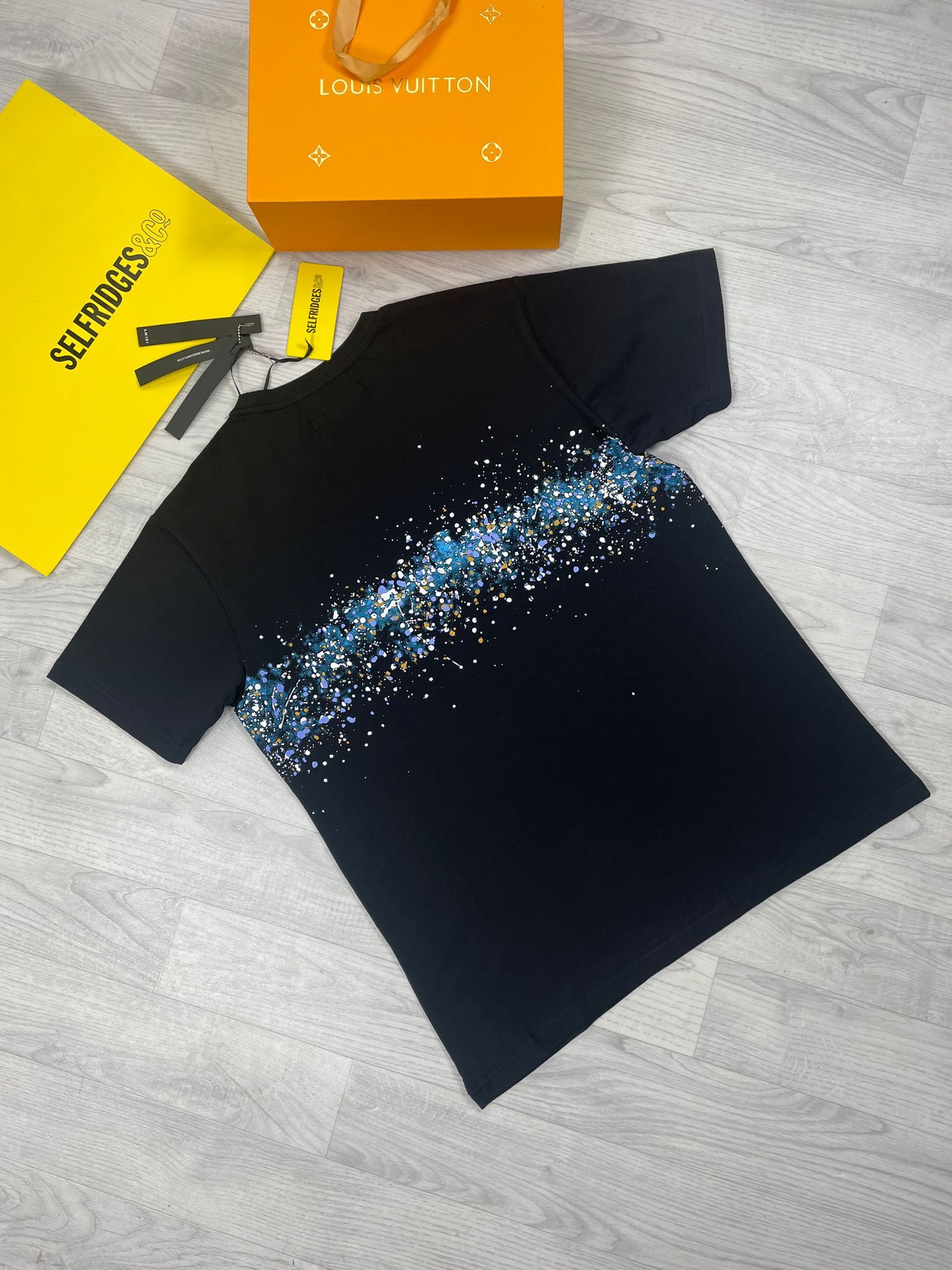 Amiri Men's Women's T-shirts Reps Men Women Replica Top T-shirt Logo Ink Splash First Copy T Shirts Mens Womens Cotton Tee Shirt Rep Half Sleeve Fake Tshirt Black Tshirts Sale UK