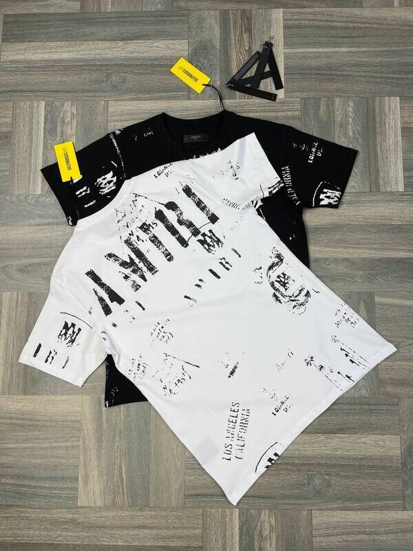 Amiri Men's Women's T-shirts Reps Men Women Replica T-shirt Top Elegantly Design Logo T Shirt Mens Womens Cotton Tee Shirts Rep First Copy Half Sleeve Fake Tshirt Black White Tshirts Sale UK