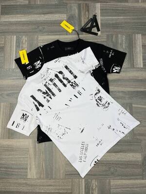 Amiri Men's Women's T-shirts Reps Men Women Replica T-shirt Top Elegantly Design Logo T Shirt Mens Womens Cotton Tee Shirts Rep First Copy Half Sleeve Fake Tshirt Black White Tshirts Sale UK