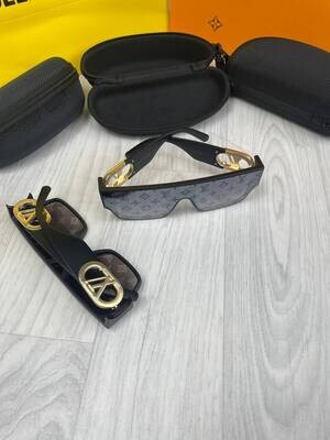 Louis Vuitton Men's Women's Fakes Replica Black Sunglasses Sale UK Man Woman First Copy Reps Cheap Price Eyewear Men Women Designer Rep Sunglass 1st Copies Unisex Curved Frame Fashion Fake 1:1 LV Brand Logo AAA Duplicate 1 to 1
