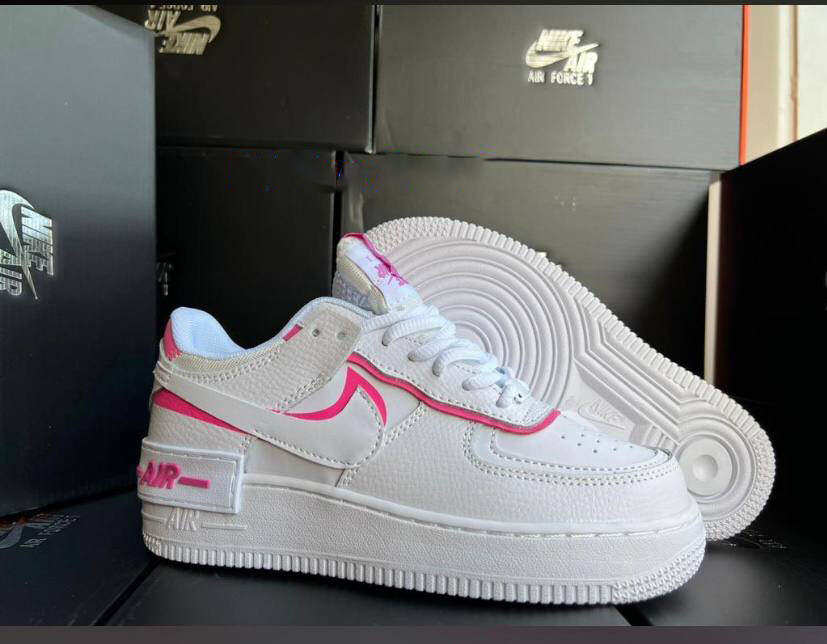 Nike Airforce-Shadow White Pink Women's Rep Trainers Sale UK