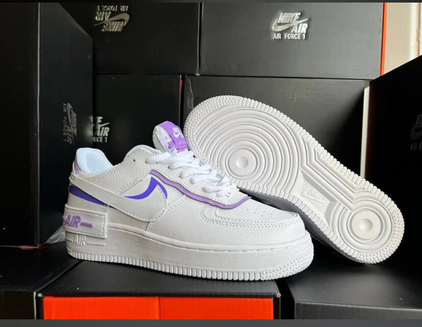 Nike Airforce-Shadow Women White Purple Sneakers Rep Sale UK