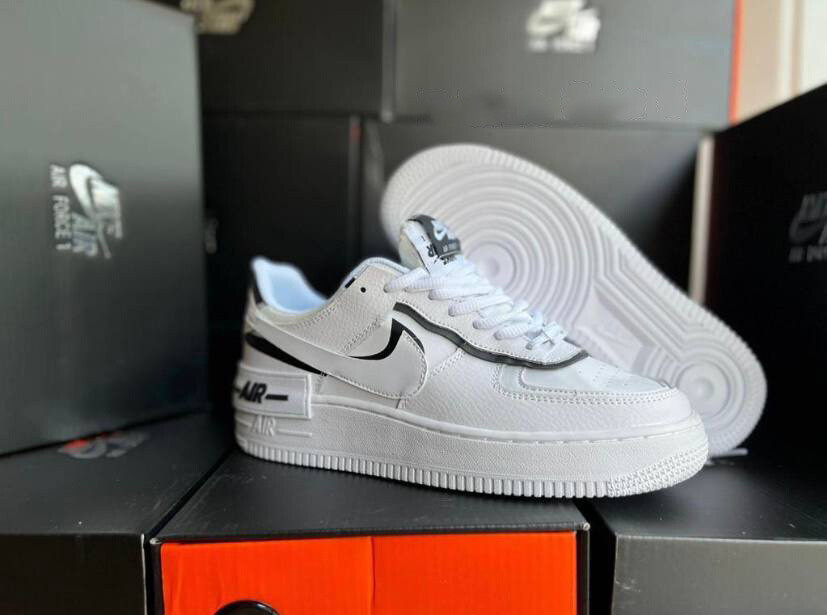 Nike Air Force 1 Shadow White Black Women Trainers Sale UK