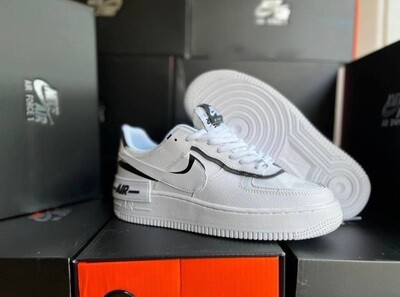 Nike Air Force 1 Shadow White Black Women Trainers Sale UK