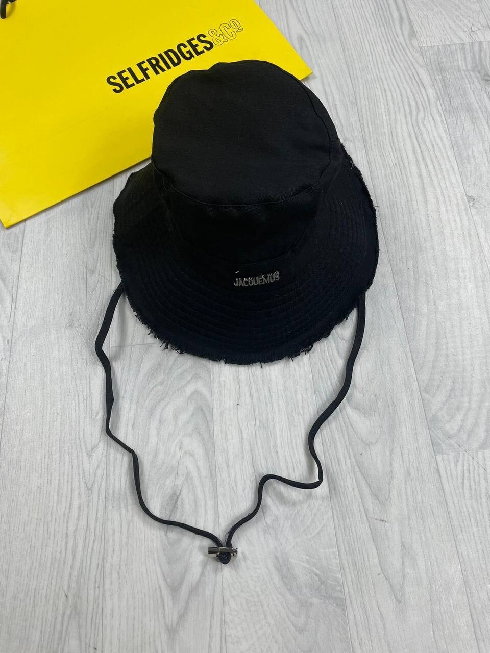 Jacquemus Women Bucket Hat String Replica Cotton Women's Luxury Fake Hats Reps Logo Plaque Adjustable Cheap Boonie Ladies Caps First Copy Rep Black Sale UK