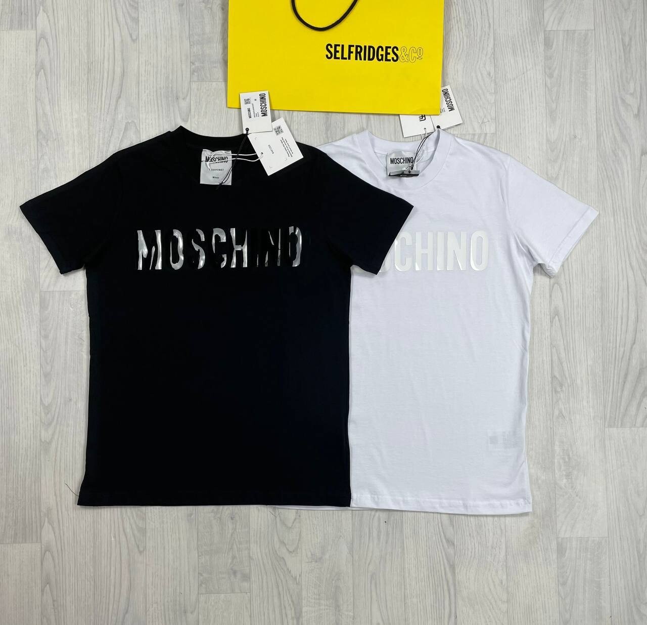 Moschino T-shirts in Black and White color