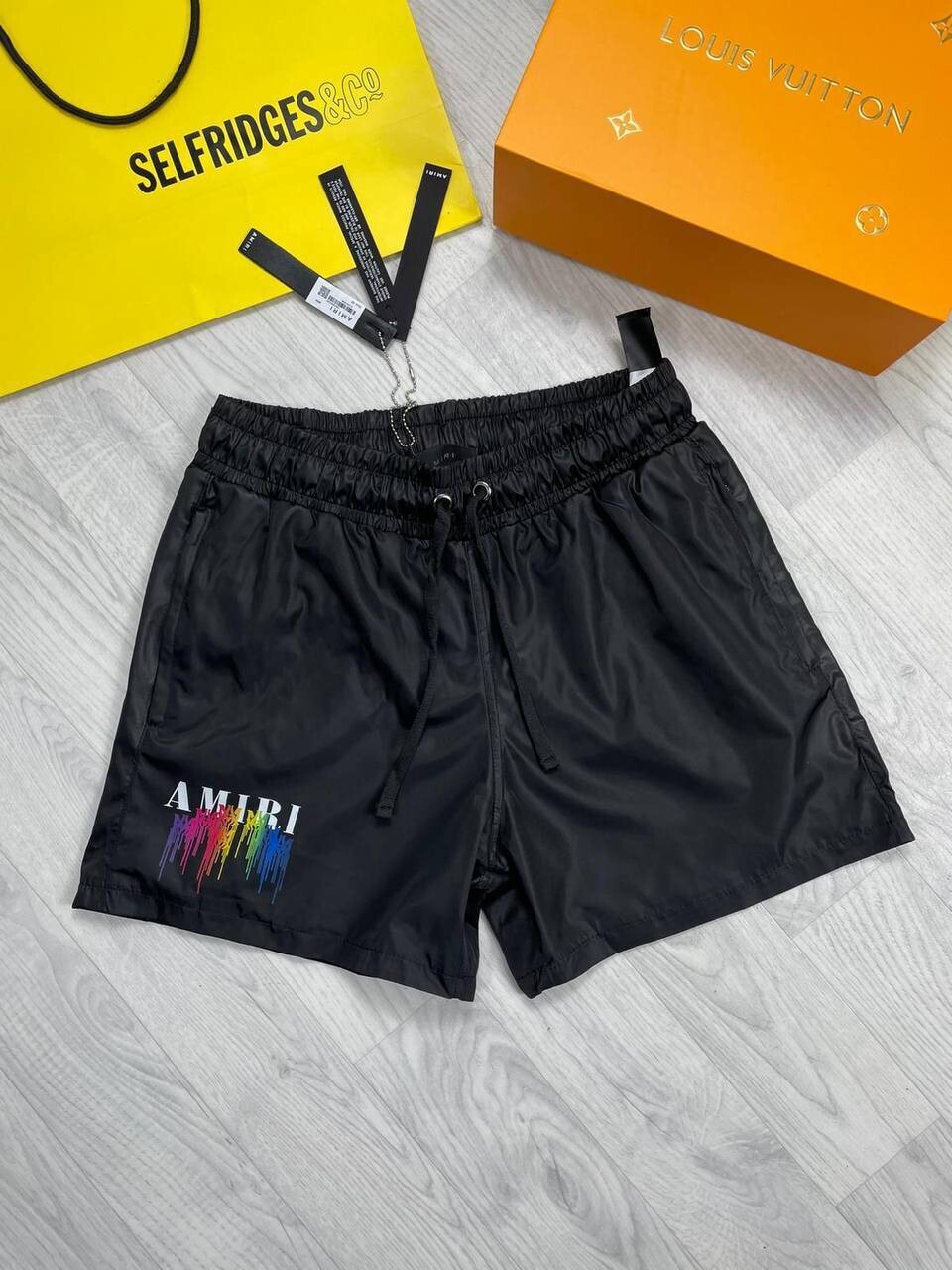 Amiri Men Replica Swim Shorts Reps Logo Printed Fake Men s Drip Paint Luxury Fashion Designer Swimwear Mens Swimshort Rep Ink Splash Swimming Shorts First Copy Cheap Black White Sale UK