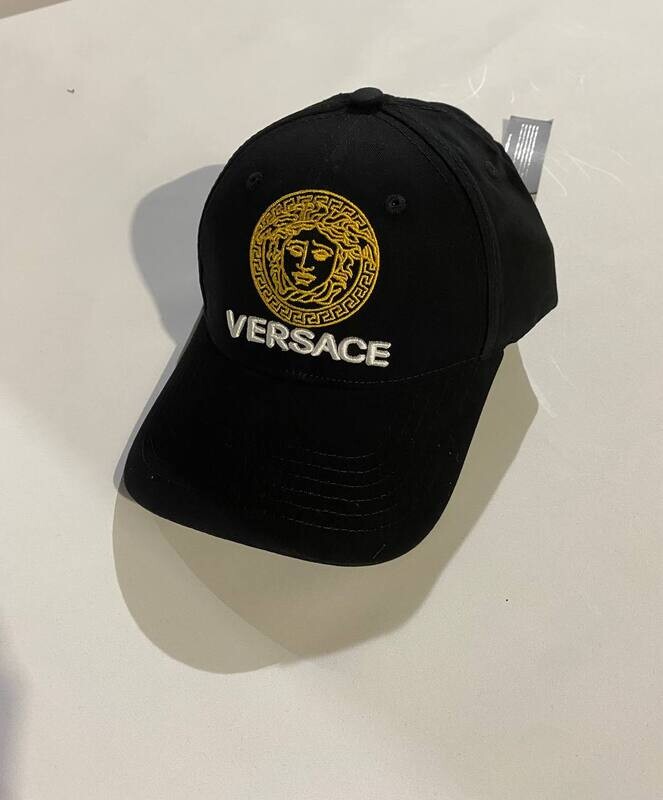Versace Gold Logo Embroidered Cap Versace Gold Logo Embroidered Cap