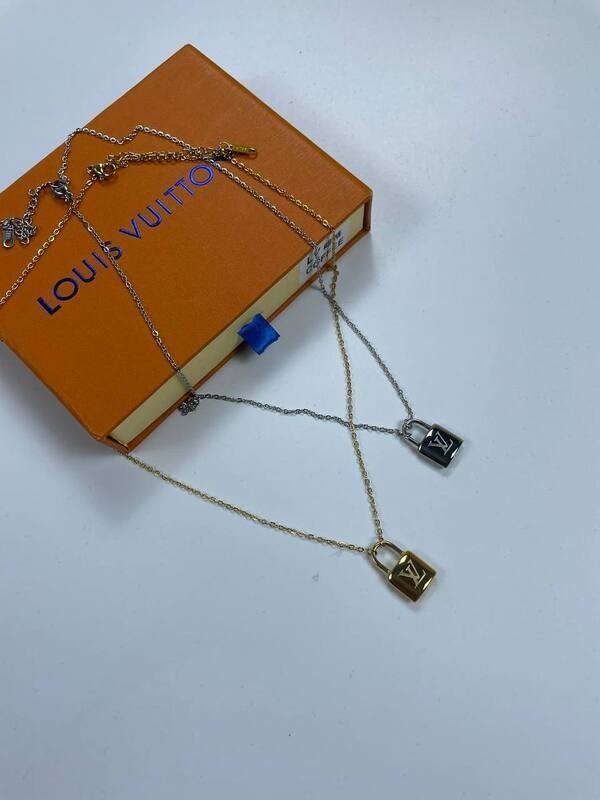 Louis Vuitton Women's LV Padlock Gold Silver Necklace Fakes Reps Sale UK Woman First Copy Replica Lock Mini Chain Pendant Girls 1st Copies Luxury Cheap Price Rep Jewellery Casual Fashion Jewelry 1:1 Fake 1 to 1 Brand Logo AAA Duplicate