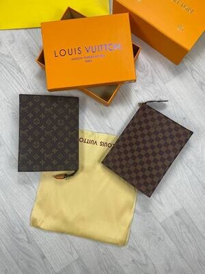 Louis Vuitton Bag Mini Damier Womens Black Brown LV Clutch Pouch Toliletry Bags For Women's