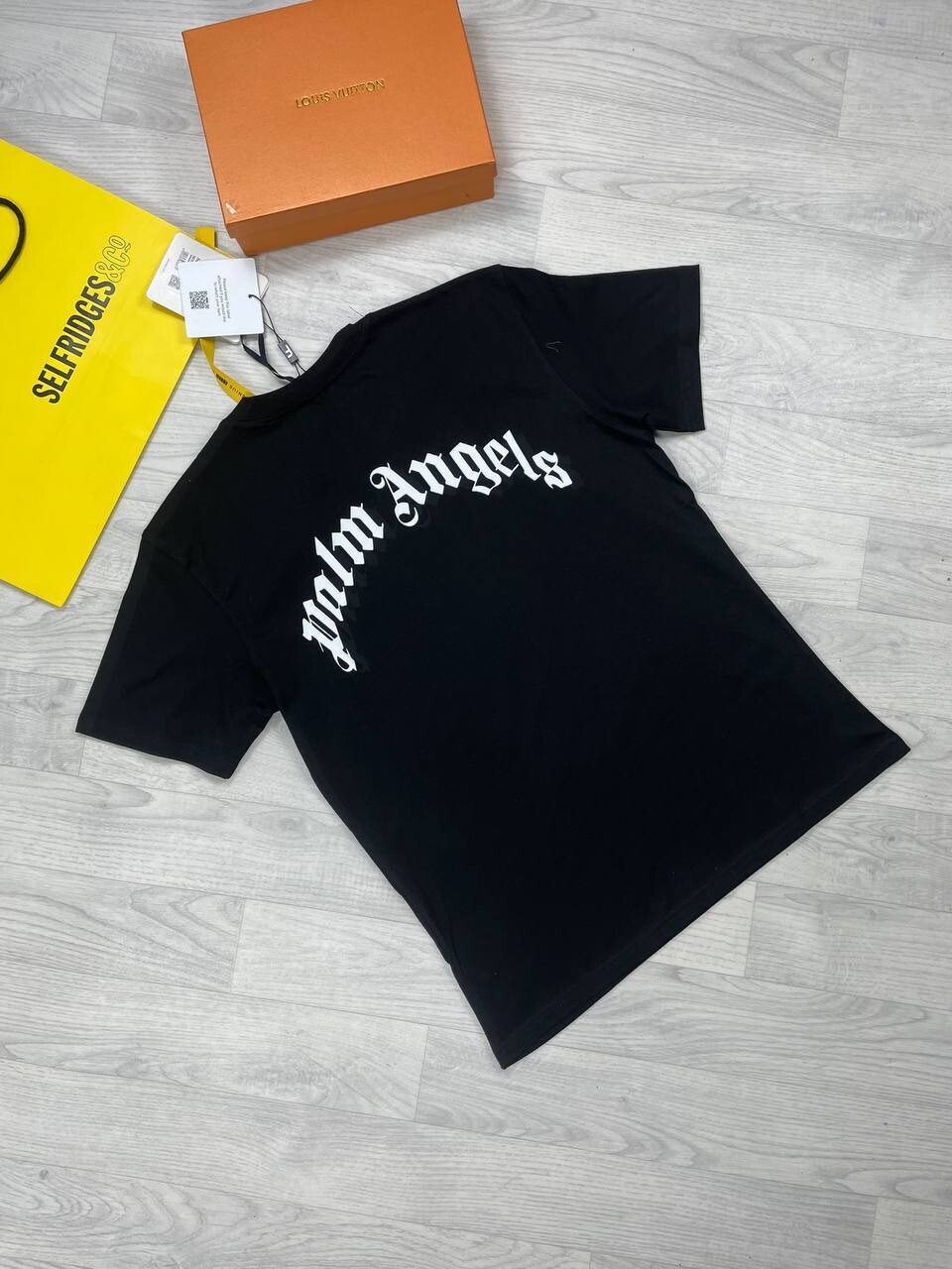 Palm Angels Men's Women's Designer Rep Black T-shirt Fake Sale UK Men Women First Copy Luxury Replica Tshirt Man Woman Cheap Price 1st Copies T Shirt Fakes Reps Tshirts 1:1 PA Brand Logo T-shirts 1 to 1 Tee Shirts AAA Duplicate