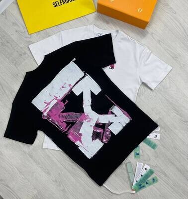 Off-White Tee Shirt Clothing shirts Pink Acrylic Arrow T-shirts in Black and White Tshirt Top