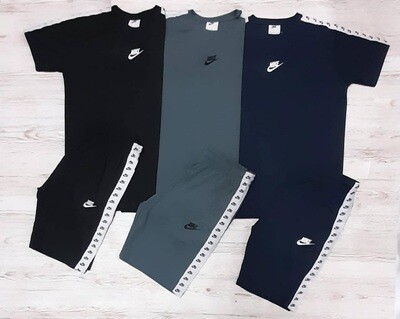 Nike Division Set Logo Tapping T-shirts and Shorts set in multiple Colors