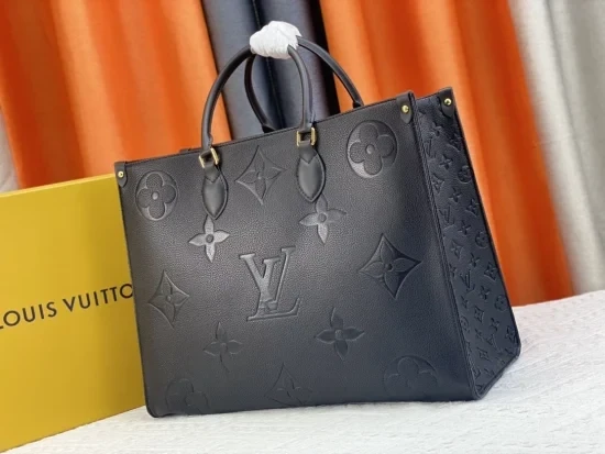 Louis Vuitton Women Fake Designer Empriente Black Tote Bag Sale UK Woman First Copy Replica Handbags Ladies Cheap Price Totebag Women's On The Go Luxury Bags 1st Copies Rep Leather Purse Fakes Reps 1:1 LV Brand Logo Duplicate AAA