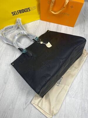 Louis Vuitton LV Women's Leather On The Go Empriente Tote Bag Louis Vuitton Women Fake Designer Empriente Black Tote Bag Sale UK Woman First Copy Replica Handbags Ladies Cheap Price Totebag Women's On The Go Luxury Bags 1st Copies Rep Leather Purse Fakes Reps 1:1 LV Brand Logo Duplicate AAA