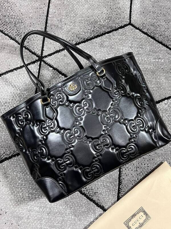 Gucci Women GG Matelassé Tote Bag Gucci Women's Leather Replica AAA Fake Designer Black Bags Sale UK Woman First Copy Reps Cheap Price Rep Luxury Tote Bag Fashion Casual Matelasse 1st Copies Quilted Handbags Mini GG Double Brand Logo Monogram Shoulder Crossbody