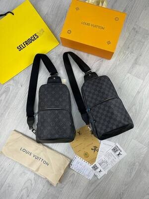 Louis Vuitton Men's Designers Leather Sling Black Bag Reps Sale UK Men First Copy Replica Cheap Price Crossbody Bags Man Fake Luxury 1st Copies LV Brand Logo 1:1 Fakes Rep AAA Best Handbag Long Belt Duplicate Shoulder Wallet Original 